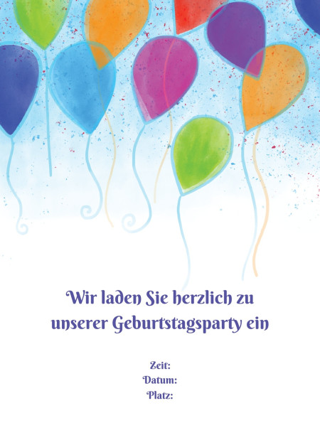 Partyeinladungen - Schablone ID 17950