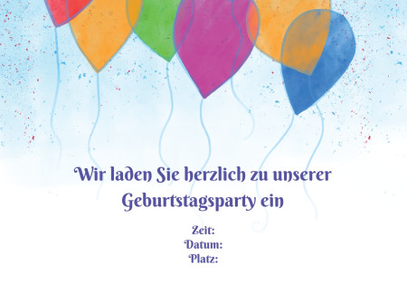 Partyeinladungen - Schablone ID 17952