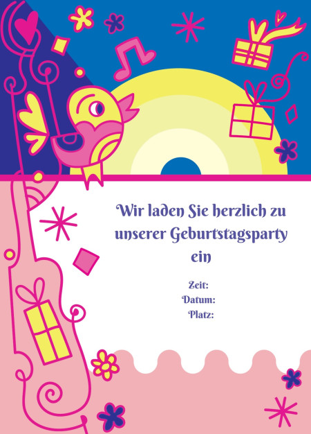 Partyeinladungen - Schablone ID 17953