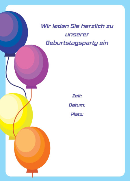 Partyeinladungen - Schablone ID 17954