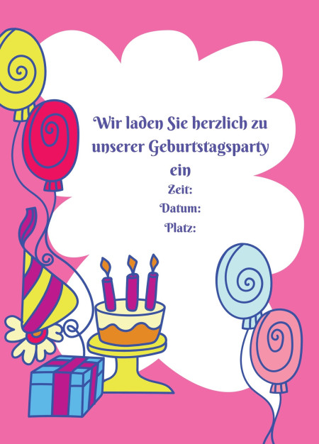 Partyeinladungen - Schablone ID 17955