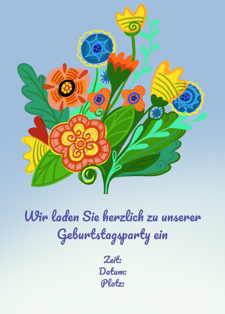 Partyeinladungen - Schablone ID 17958