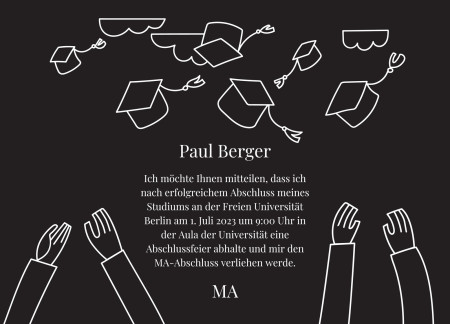 Abschluss Einladungskarten - Schablone ID 18003