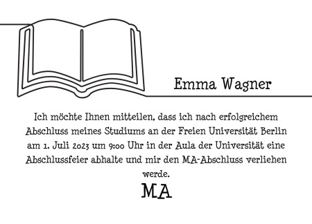 Abschluss Einladungskarten - Schablone ID 18004