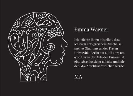 Abschluss Einladungskarten - Schablone ID 18005