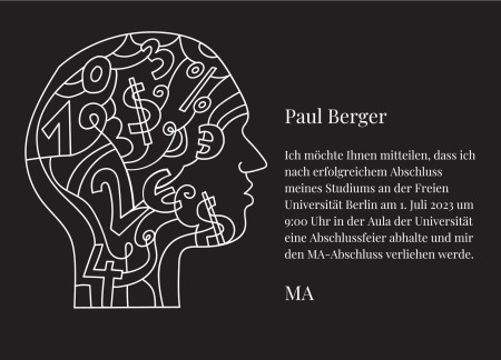 Abschluss Einladungskarten - Schablone ID 18006