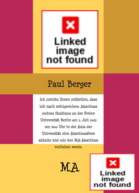 Abschluss Einladungskarten - Schablone ID 18008