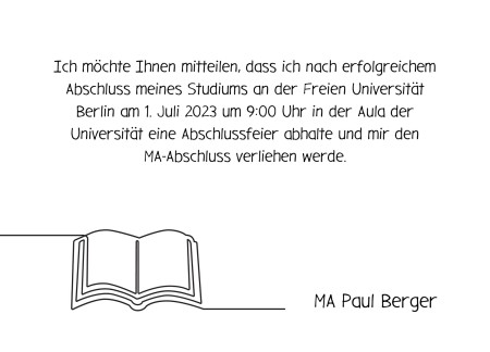 Abschluss Einladungskarten - Schablone ID 18015