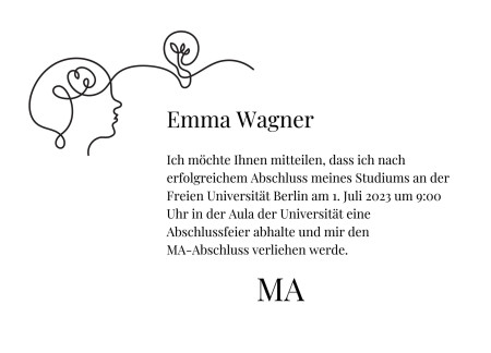 Abschluss Einladungskarten - Schablone ID 18016