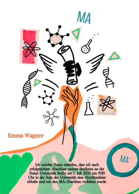 Abschluss Einladungskarten - Schablone ID 18018