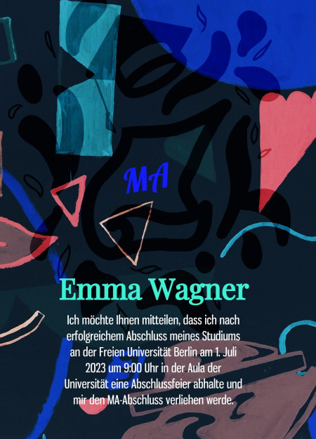 Abschluss Einladungskarten - Schablone ID 18022