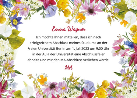 Abschluss Einladungskarten - Schablone ID 18027