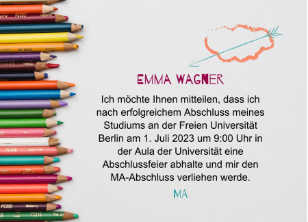 Abschluss Einladungskarten - Schablone ID 18028