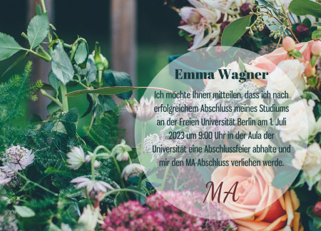 Abschluss Einladungskarten - Schablone ID 18031