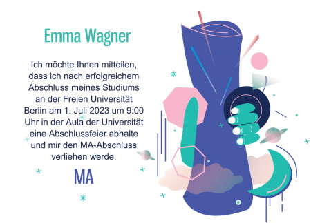 Abschluss Einladungskarten - Schablone ID 18032