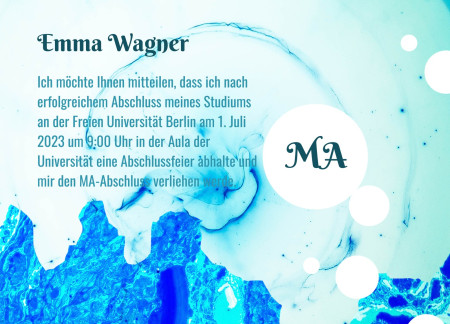 Abschluss Einladungskarten - Schablone ID 18033