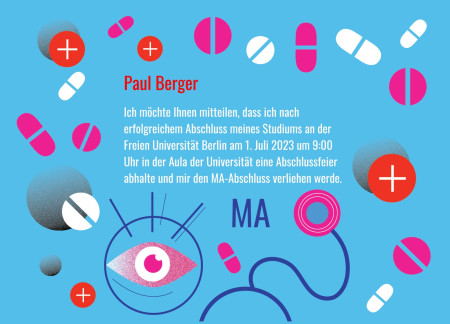 Abschluss Einladungskarten - Schablone ID 18035