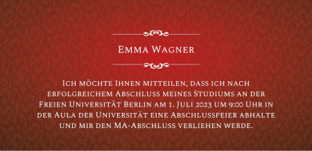 Abschluss Einladungskarten - Schablone ID 18036