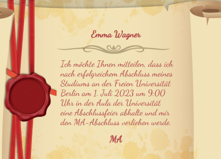 Abschluss Einladungskarten - Schablone ID 18039