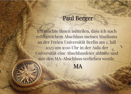 Abschluss Einladungskarten - Schablone ID 18040