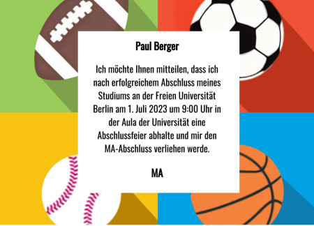 Abschluss Einladungskarten - Schablone ID 18045