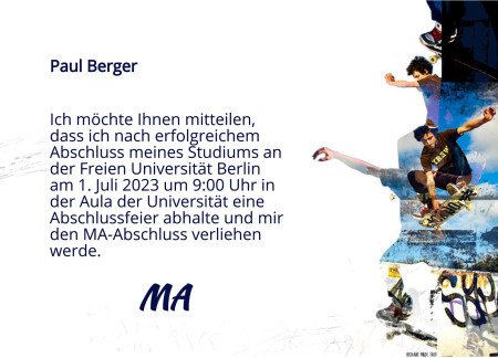 Abschluss Einladungskarten - Schablone ID 18046