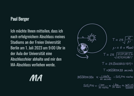 Abschluss Einladungskarten - Schablone ID 18047