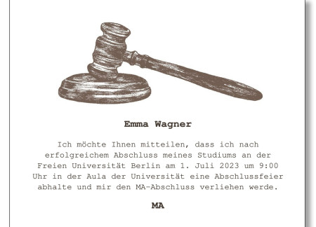 Abschluss Einladungskarten - Schablone ID 18049