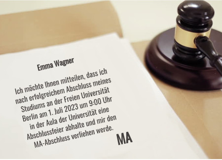 Abschluss Einladungskarten - Schablone ID 18050