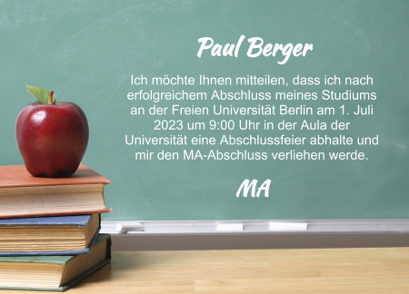 Abschluss Einladungskarten - Schablone ID 18052