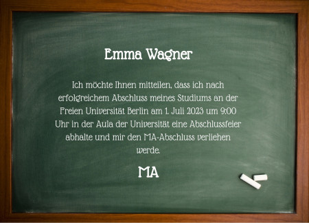 Abschluss Einladungskarten - Schablone ID 18053