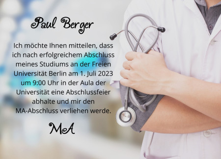 Abschluss Einladungskarten - Schablone ID 18055