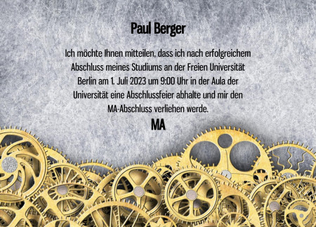 Abschluss Einladungskarten - Schablone ID 18060