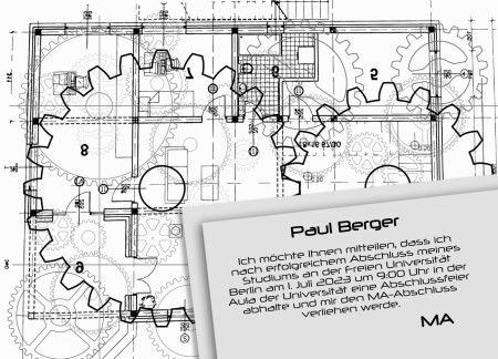 Abschluss Einladungskarten - Schablone ID 18061