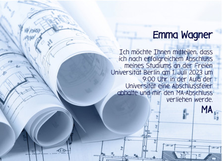 Abschluss Einladungskarten - Schablone ID 18065