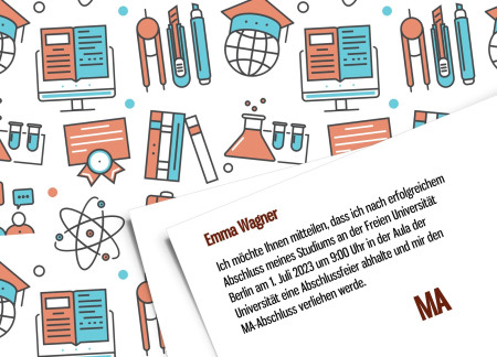 Abschluss Einladungskarten - Schablone ID 18067