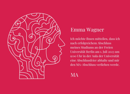 Abschluss Einladungskarten - Schablone ID 18070