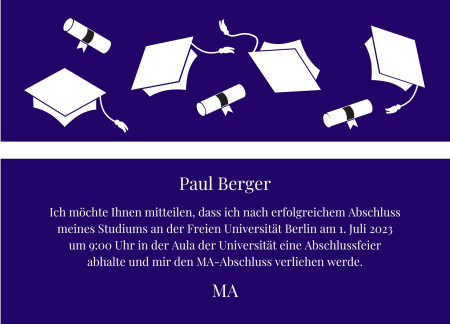 Abschluss Einladungskarten - Schablone ID 18081