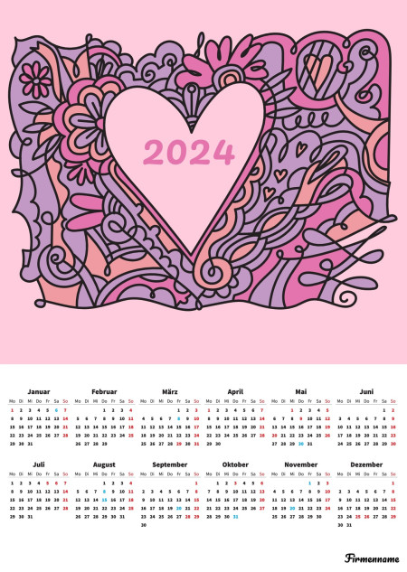 Jahreskalender - Schablone ID 18331