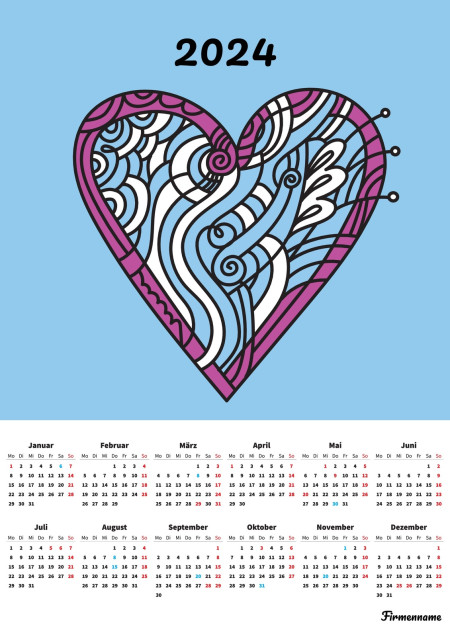 Jahreskalender - Schablone ID 18355