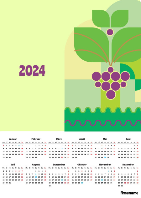 Jahreskalender - Schablone ID 18365